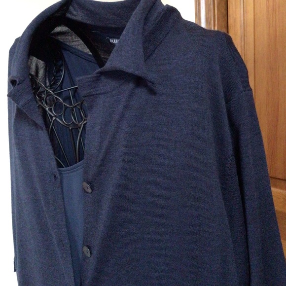 Eileen Fisher woman navy half sleeve  cardigan, 2X, Merino Wool, new without tag - Picture 2 of 7